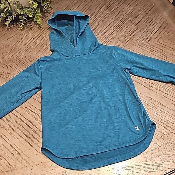 Teal hooded shirt quick-dri size 6-6X - Picture 1 of 10